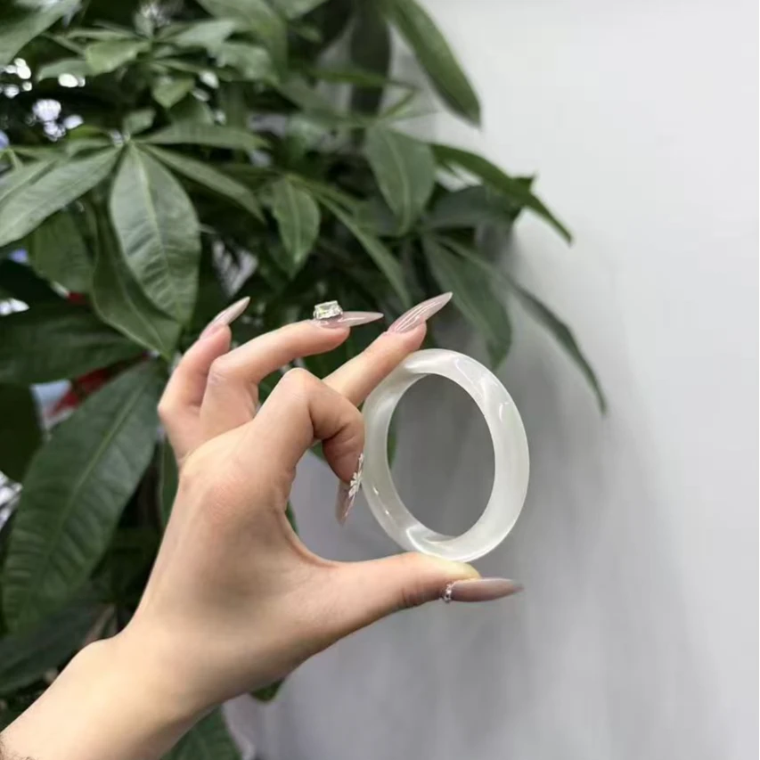 非金属玻璃手镯 冰黄手镯 时尚好看 少女冰透精美美人镯女款