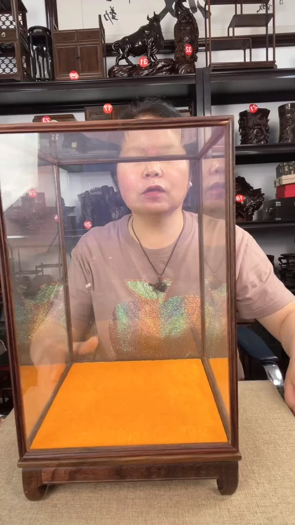木30公分玻璃罩老李红木工艺品