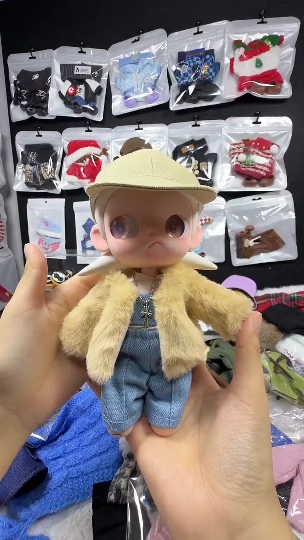 1/8可动人偶娃衣（皮草外套+抹胸上衣+裤子+项链）