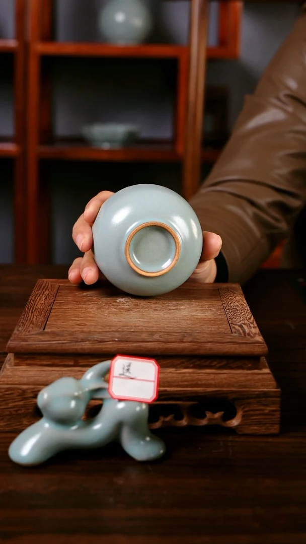 杯子汝州原矿仿古釉 罗汉杯