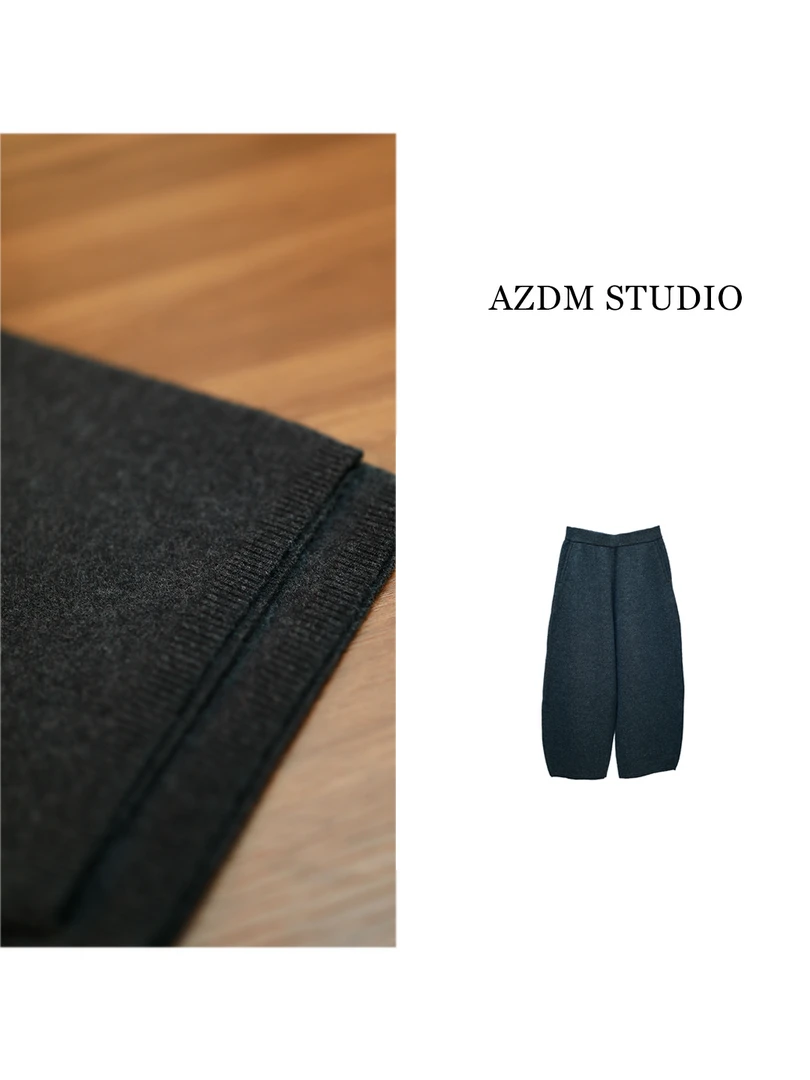 [AZDM]厚款休闲慵懒风九分裤