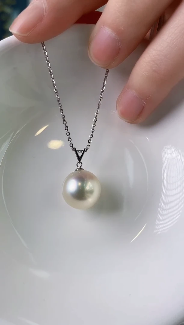 【闪购商品】海水珍珠吊坠(赠链)18K金镶嵌12-13海水珍珠吊坠