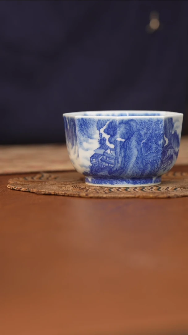 杯九本造物青花山水