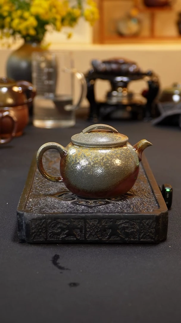 茶壶紫砂纯自然柴烧