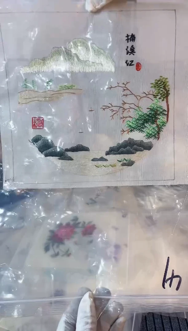 织绣纯手工苏绣双面绣绣布41
