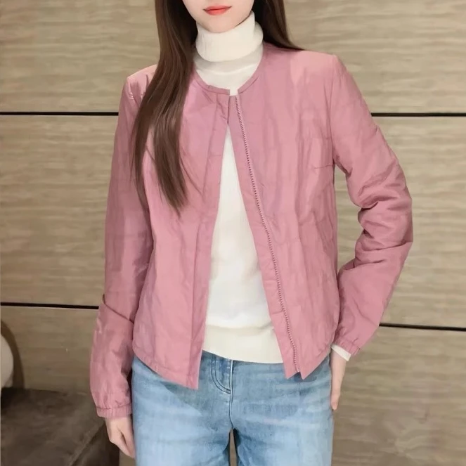 2025秋冬商场同款圆领百搭轻薄新雪丽棉服短款外套女540048