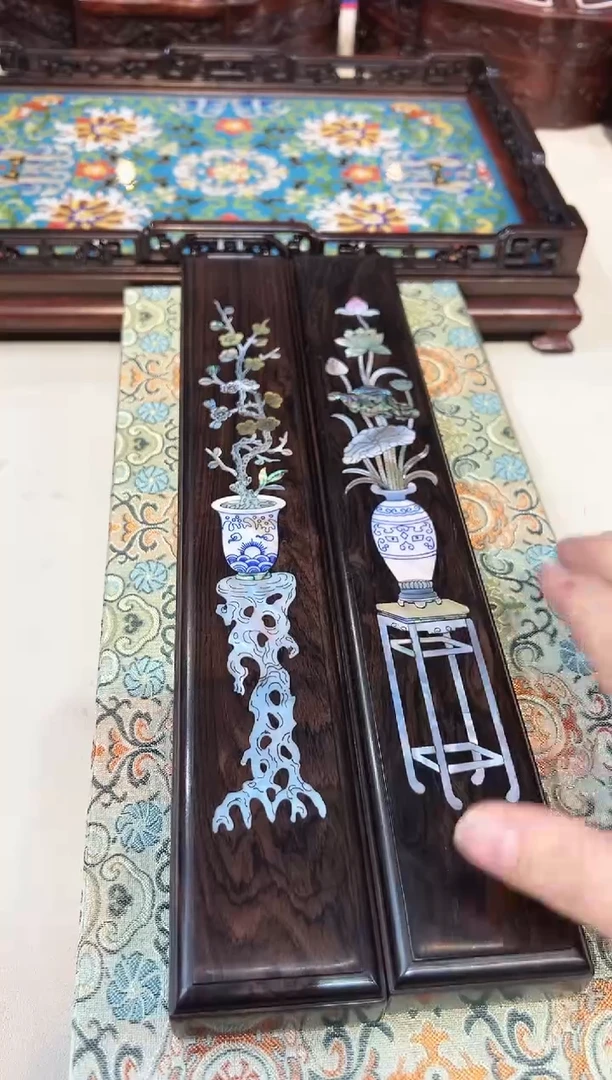 紫光檀长37 镇尺 一对