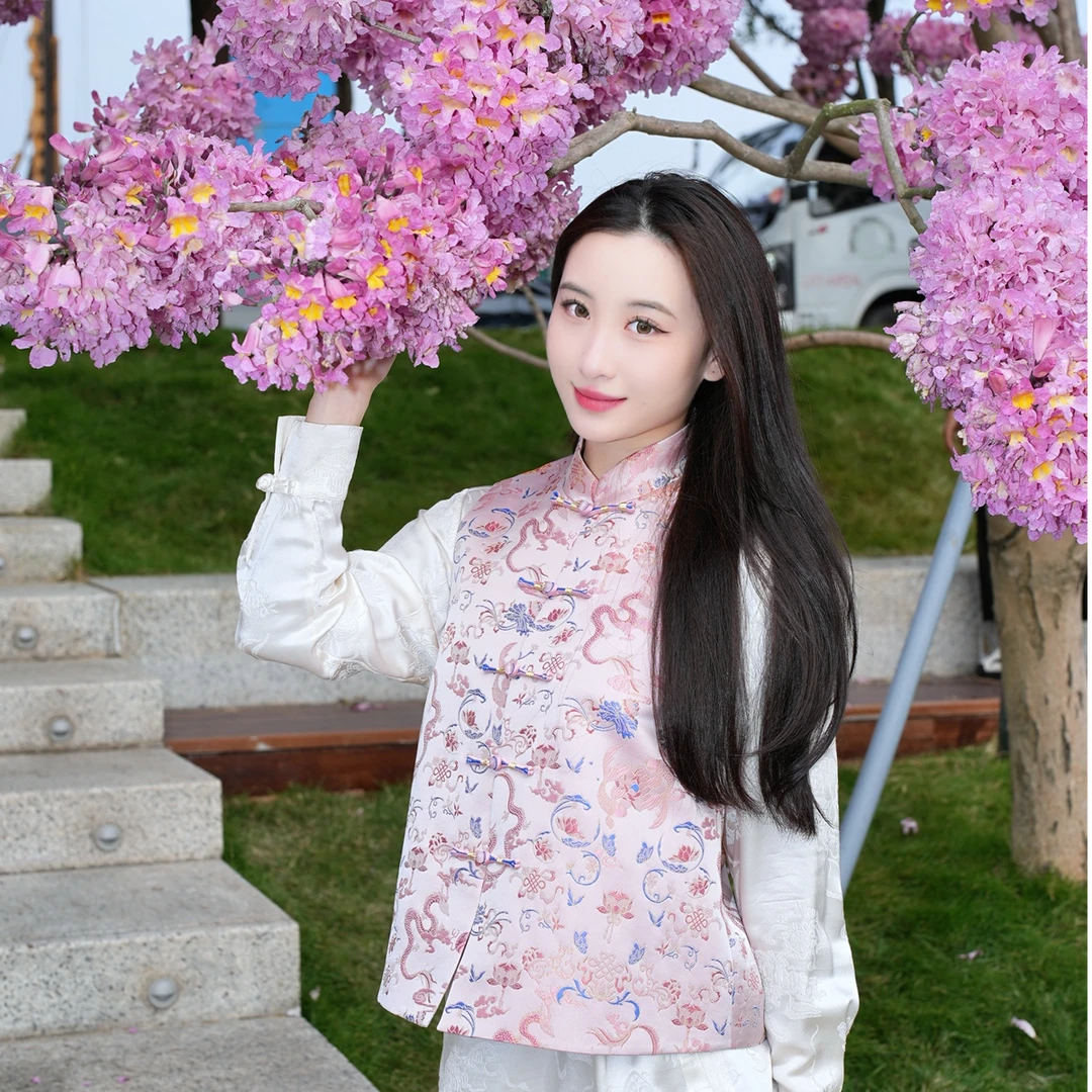 蓝大【沐卿】桑蚕丝新中式马甲6636