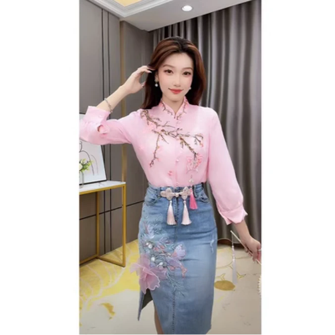 芙娜妮新款优雅轻奢气质复古显瘦名媛半身裙女装潮流F2312839B