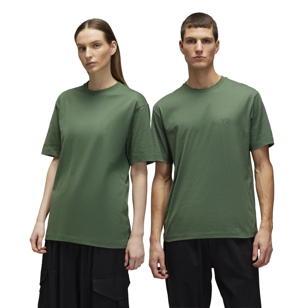 Y-3/Y-3（52-JM7870）橄榄绿经典款情侣休闲运动短袖T恤