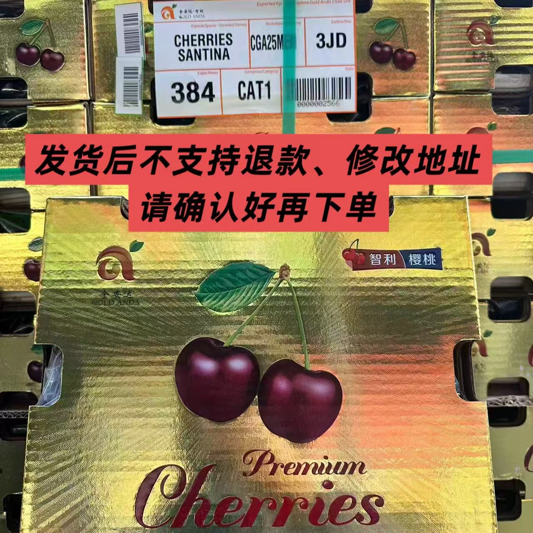 【只发山东】智利海运桑提娜3JD车厘子净重5斤 内附果径卡