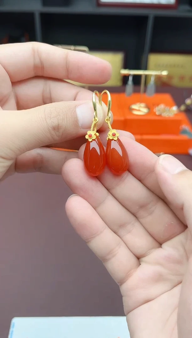 玛瑙/玉髓耳饰未镶嵌115000