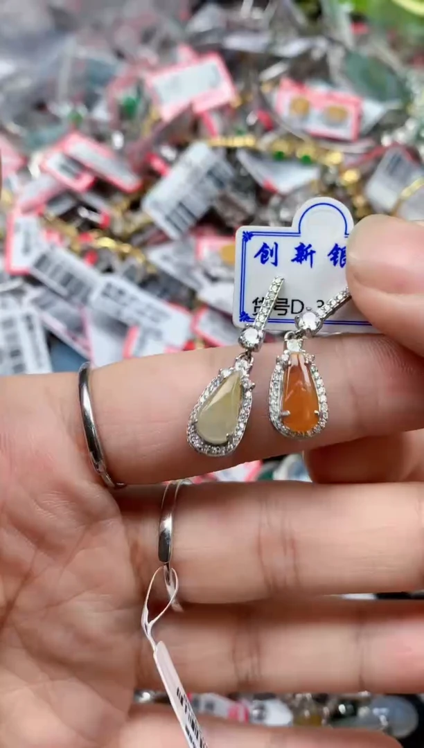 银S925镶嵌戒指翡翠天然A货缅甸翡翠