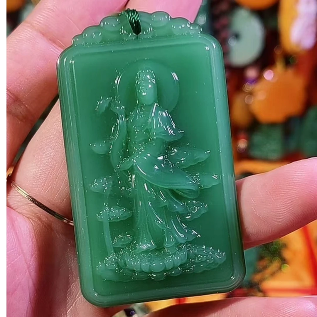 .. kkk1时尚饰品深绿色锦鲤观音.