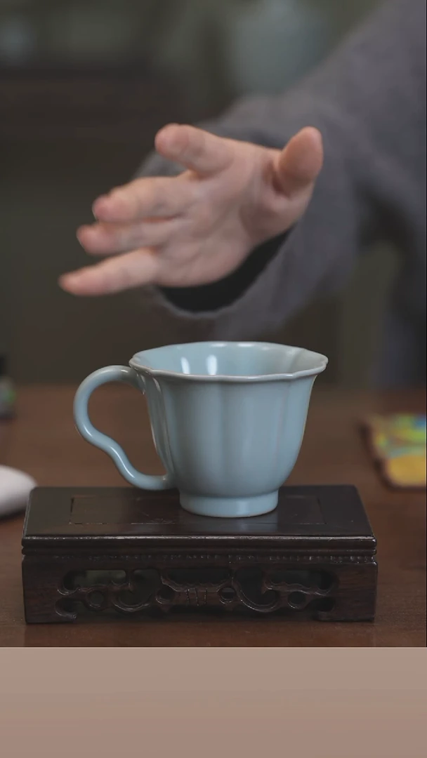 【闪购商品】清凉寺原产地仿古釉手工汝瓷咖啡杯