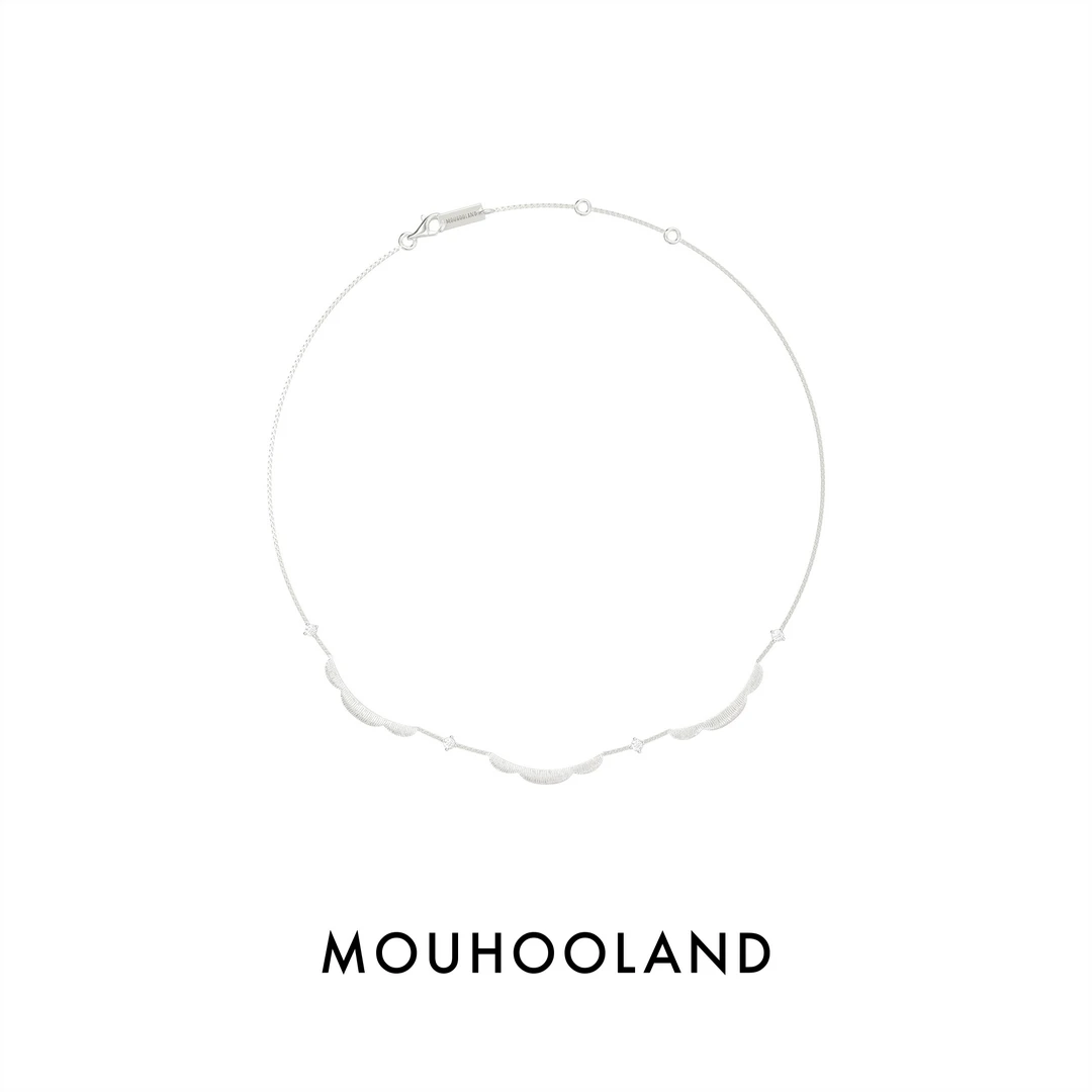 链子925银锆石 蕾丝花边细链925银原创设计轻奢清冷感