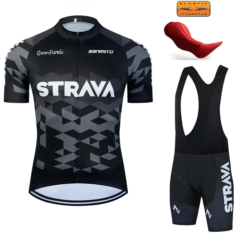 夏季新款双箭头骑行服套装夏季公路车山地车骑行服套装骑行背带裤