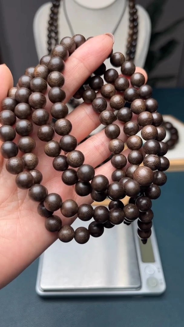沉香沉香碎屑8mm108越南芽庄多圈圆珠