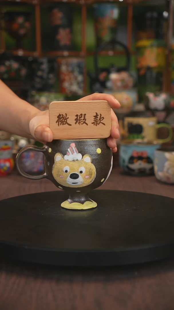 紫砂油画手绘釉下彩微瑕