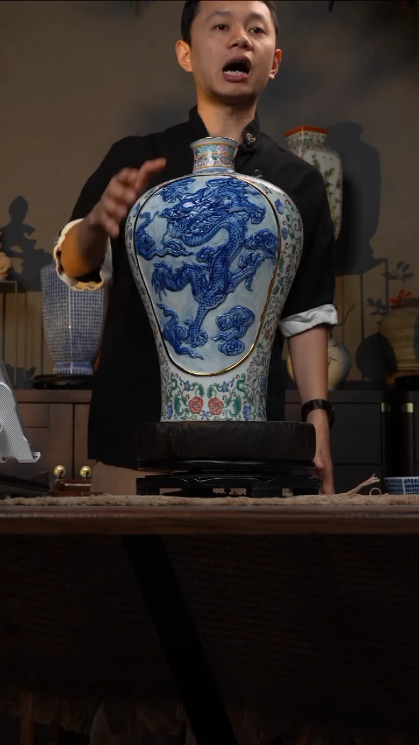 摆件WN问泥景德镇陶瓷花瓶摆件