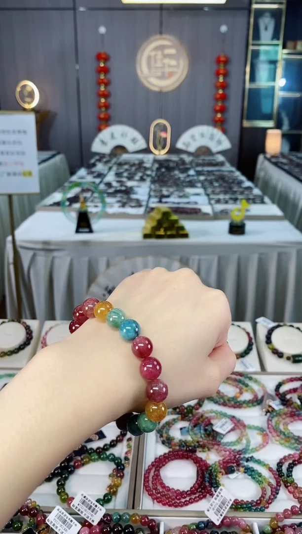 未镶嵌老矿碧玺油料单圈手串10mm+碧玺dan多样性发货一条