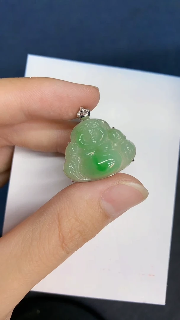 翡翠18K金镶嵌颈饰           1