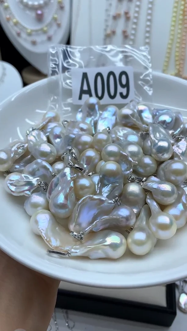 淡水珍珠银S925镶嵌吊坠(不含链)多样性发其一