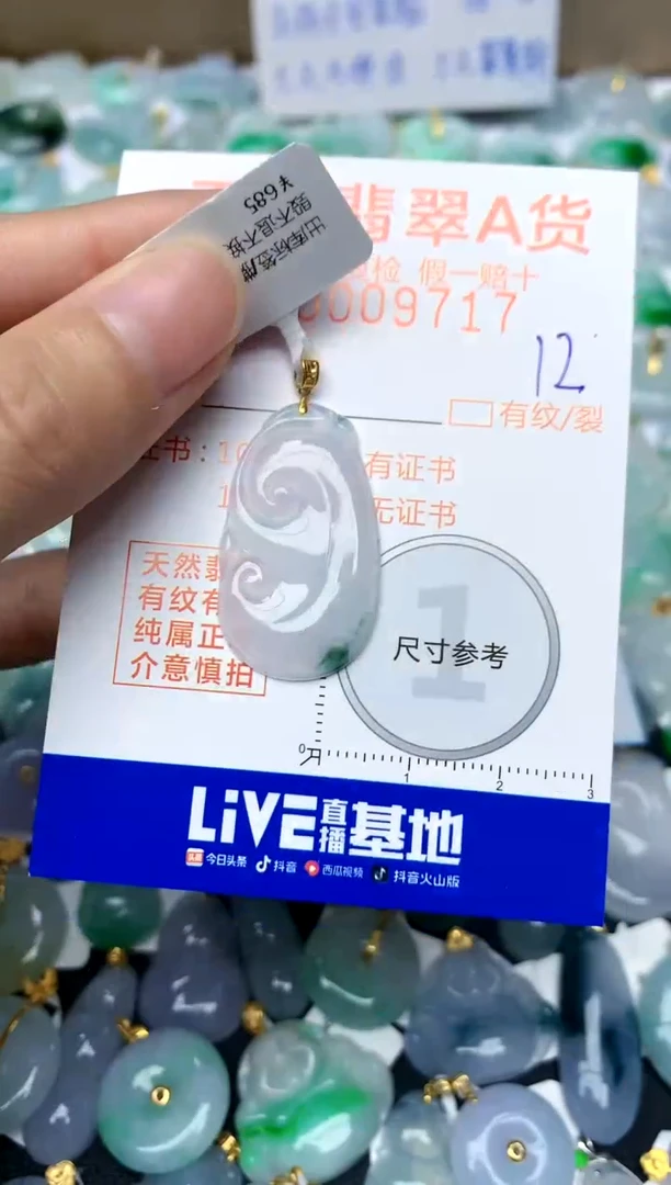 【闪购商品】翡翠颈饰18K金镶嵌12天然A货翡翠