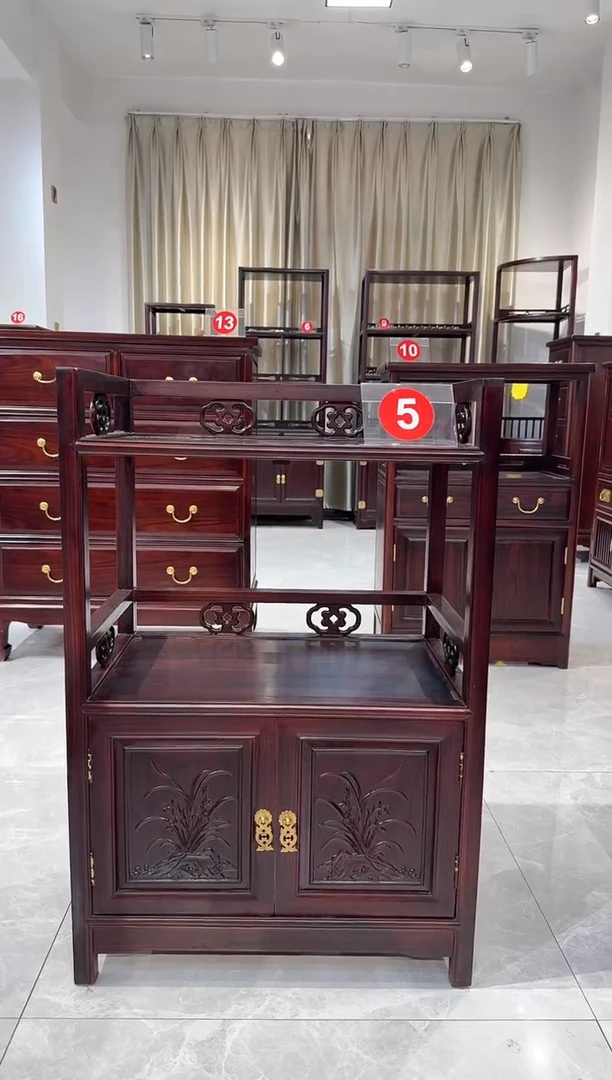 黑酸枝木类书柜66cm茶水柜