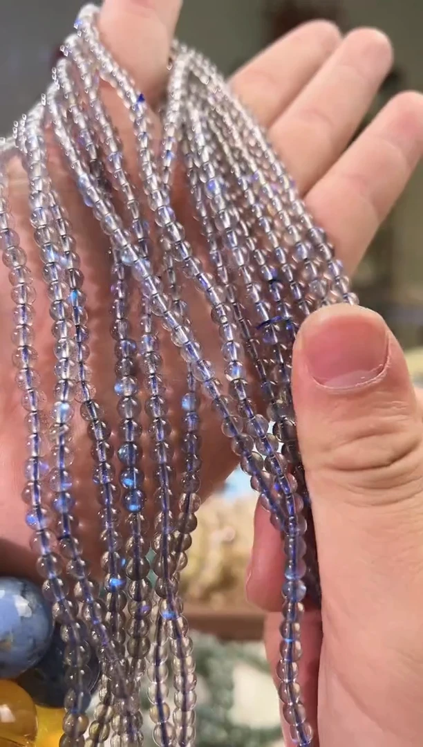 【闪购商品】拉长石手串未镶嵌4.6+m灰月蓝光多圈（多样性发其一）