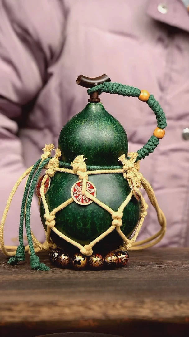 147号网兜 中药煮色 大漆葫芦水壶/酒壶 一物一拍