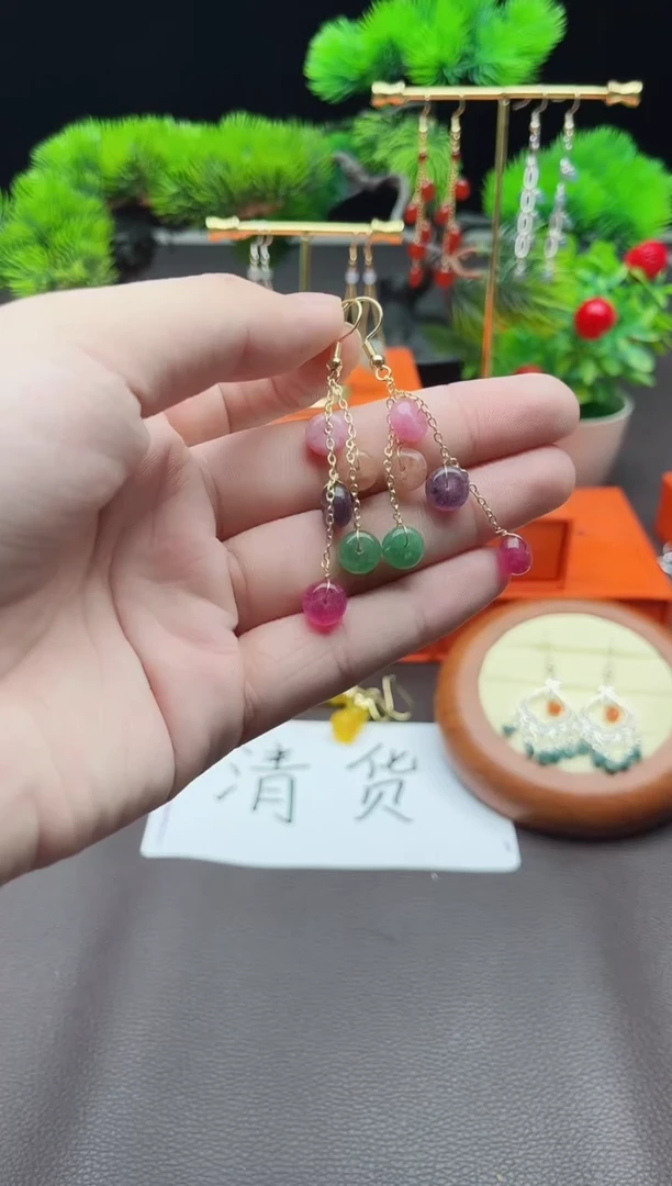 玛瑙/玉髓耳饰银S925镶嵌910