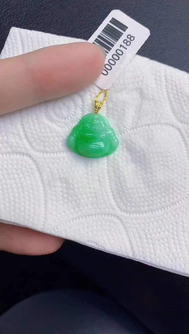 颈饰18K金镶嵌翡翠天然翡翠缅甸A货