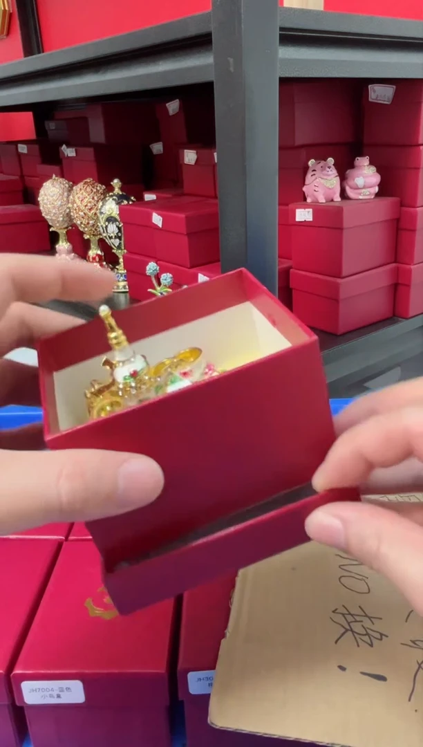 【闪购商品】瓷片年货节福福价格高质珐琅彩合金摆件首饰盒