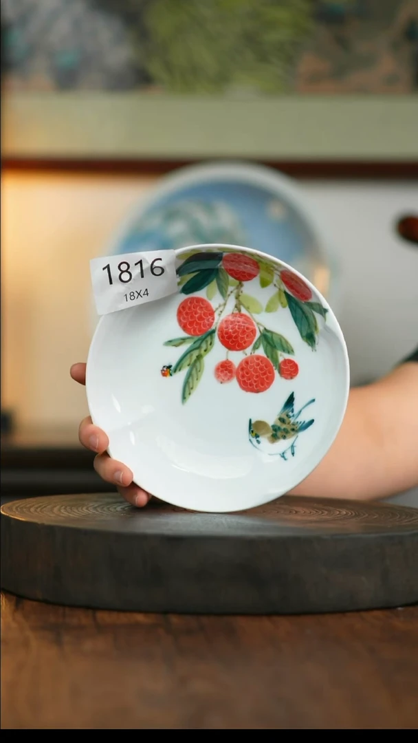 盘景德镇釉下五彩手绘餐具1816