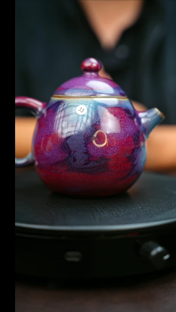 33#原矿钧瓷炉钧釉龙蛋壶