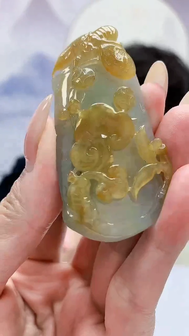 未镶嵌定制翡翠4688MM-毛货挂件135