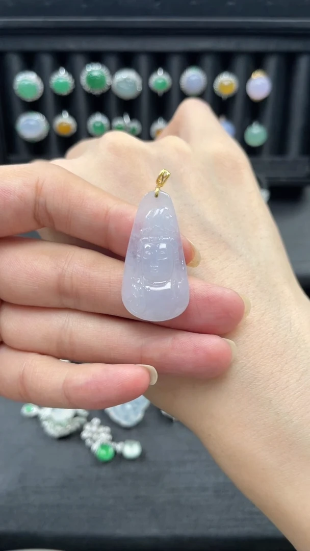 翡翠18K金镶嵌吊坠(不含链) 缅甸珠宝严选馆YQH