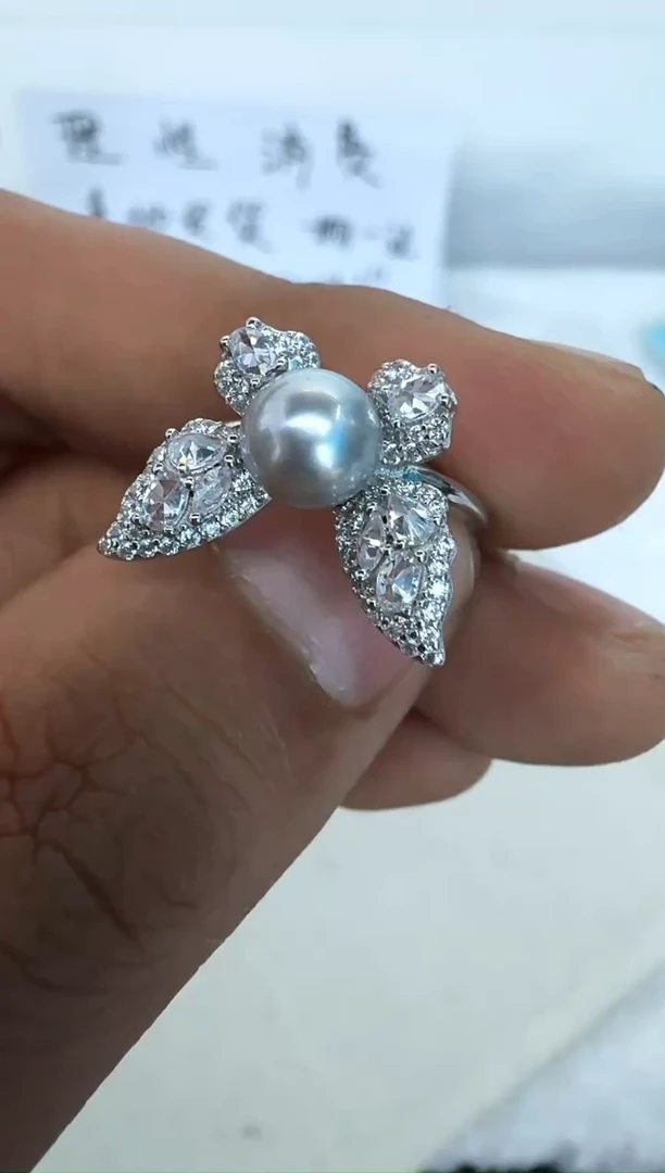 【闪购商品】海水珍珠戒指银S925镶嵌戒指