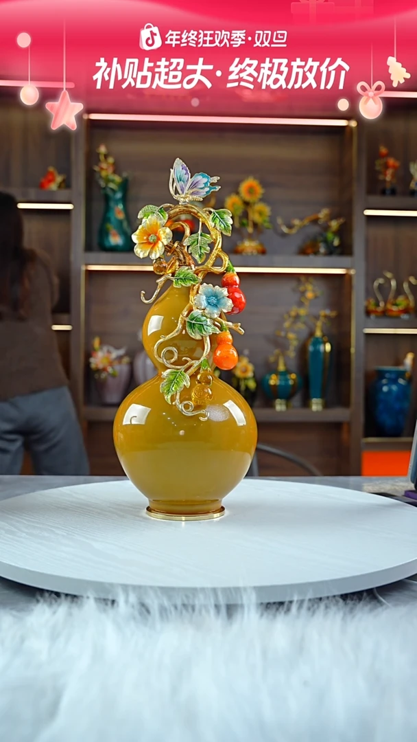 合金五福临门 珐琅彩摆件