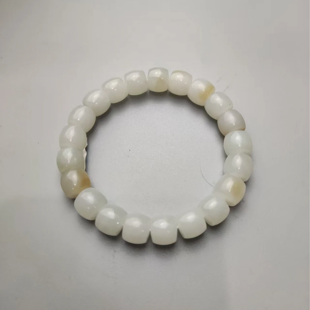 和田玉---桶珠手串1257