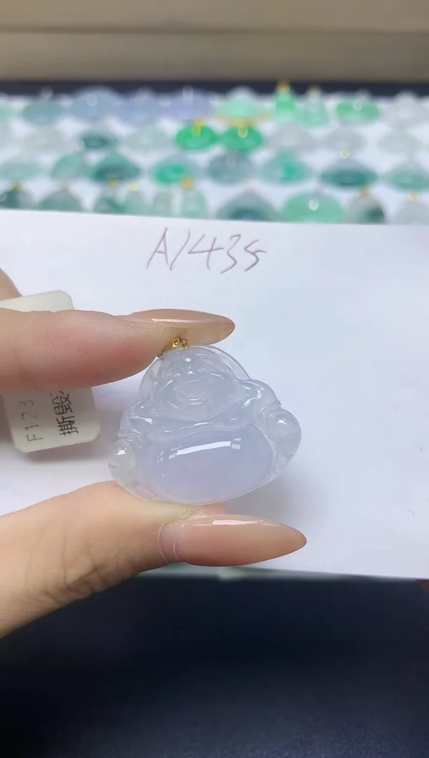 颈饰18K金镶嵌翡翠天然缅甸A货翡翠百元以上9元证书费自理