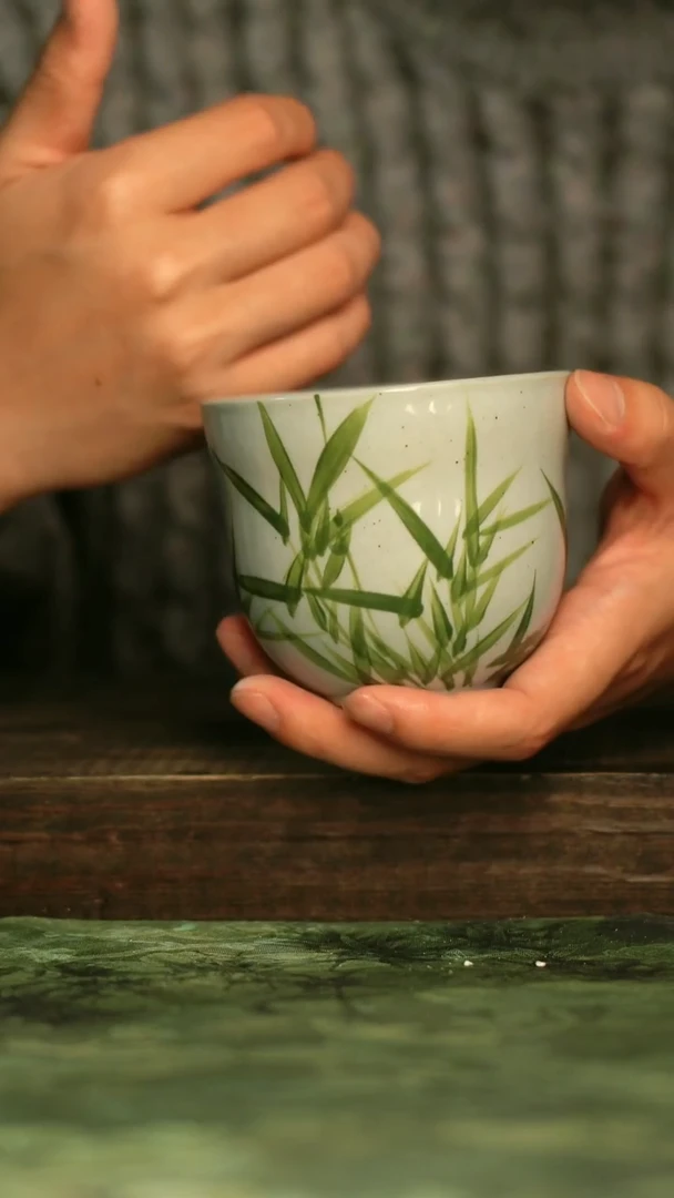 陶瓷青诗集手工手绘瓷器