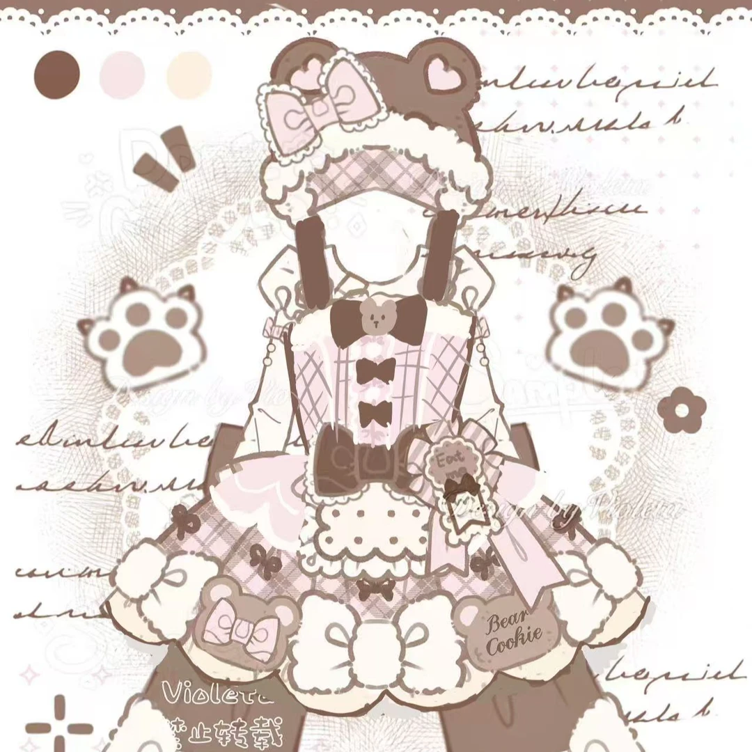 新品预览《熊仔派对》lolita毛绒四色jsk秋冬连衣裙