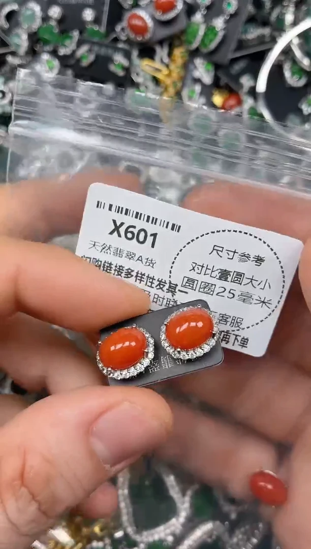 颈饰未镶嵌翡翠X601耳钉