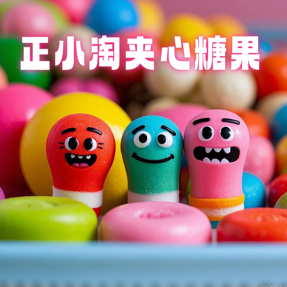 正小淘夹心胶基糖果酸酸甜甜手工卡通diy嚼嚼乐