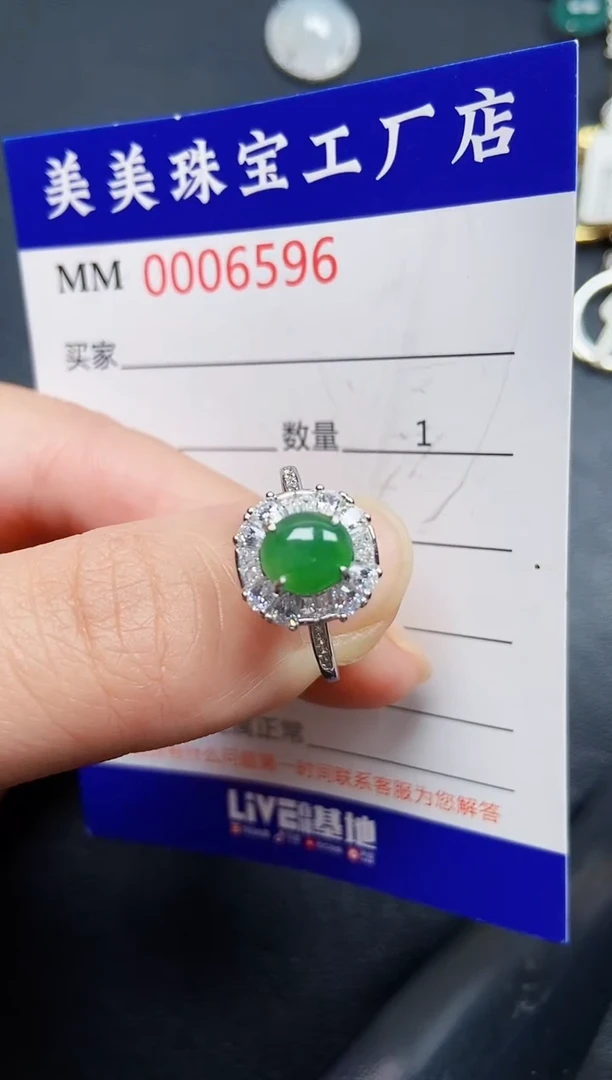 翡翠银S925镶嵌颈饰6596