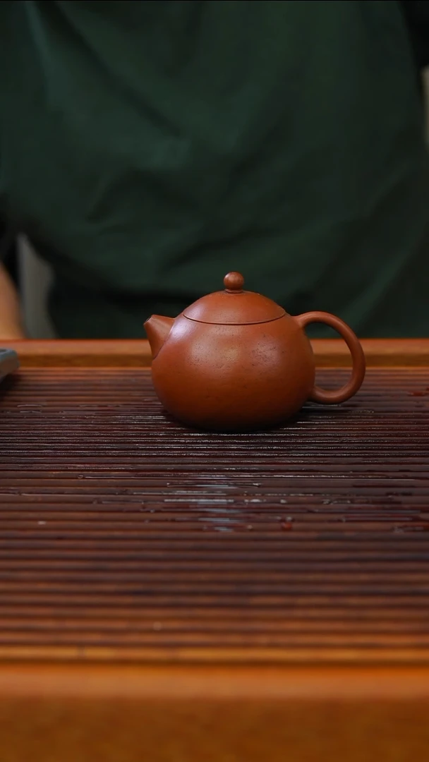 茶壶紫砂早期朱泥手工文旦花款130cc