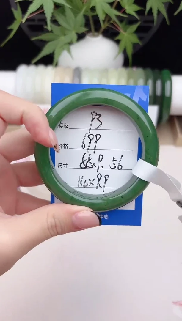 和田玉手镯未镶嵌93.碧玉