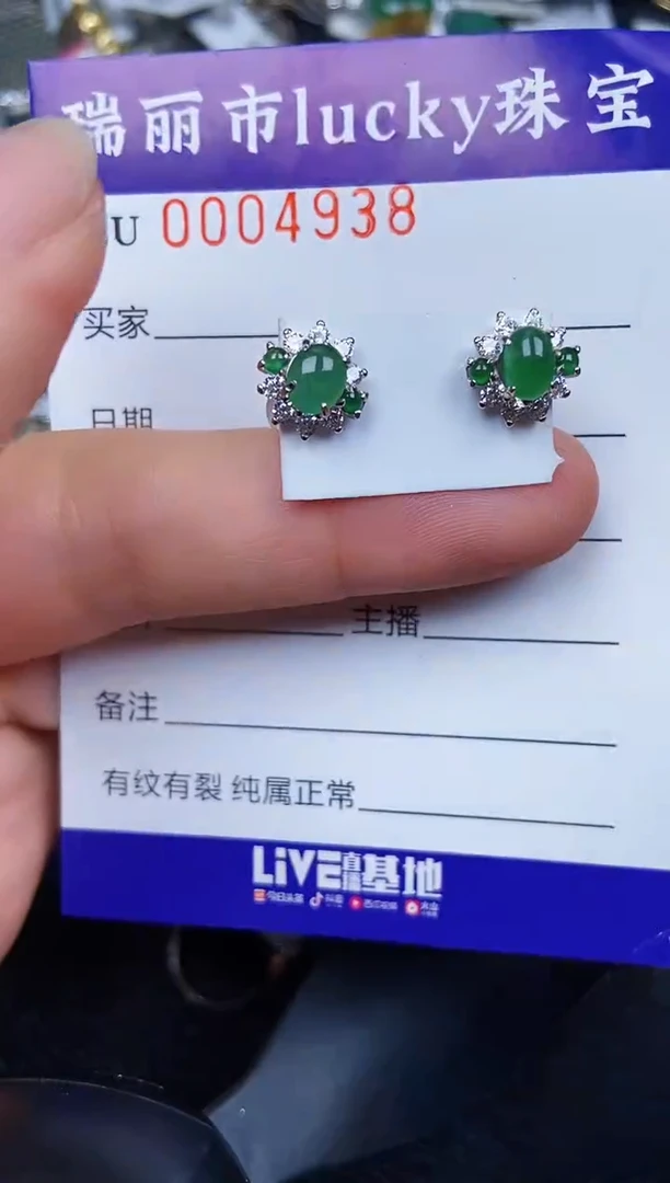 翡翠银S925镶嵌颈饰4938
